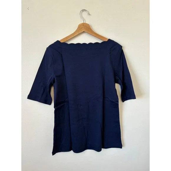 Real Comfort by Chadwicks Quarter-Sleeve Top – Blue – Size Large Tall - Picture 4 of 4